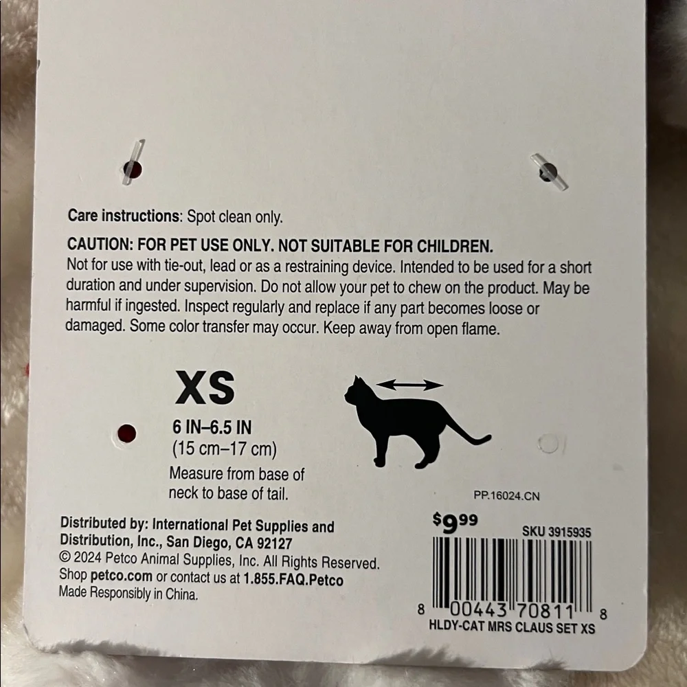 NWT 🐈‍⬛🎄BUNDLE: CHRISTMAS ADJUSTABLE CAT/KITTEN HOLIDAY SANTA HAT/SCARF BOWTIE
